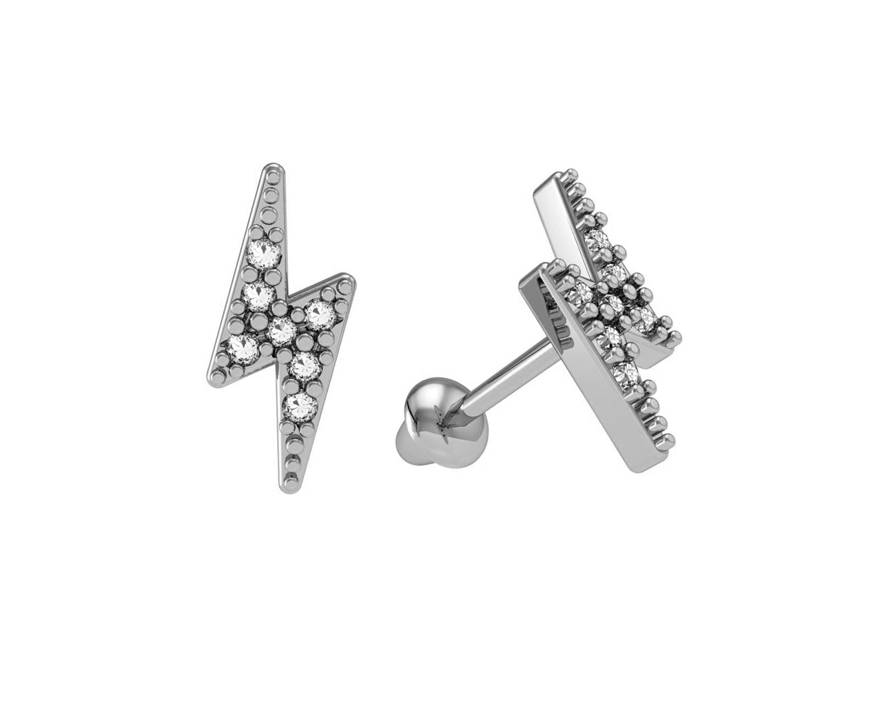 Brinco Baby raio Ouro Branco