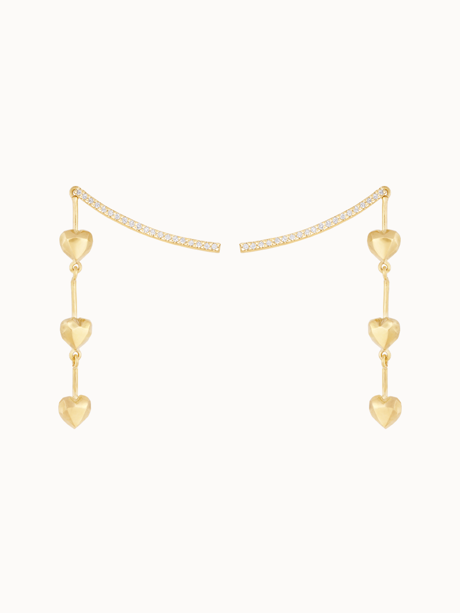 Earcuff Corações Coleção Lapidar PP