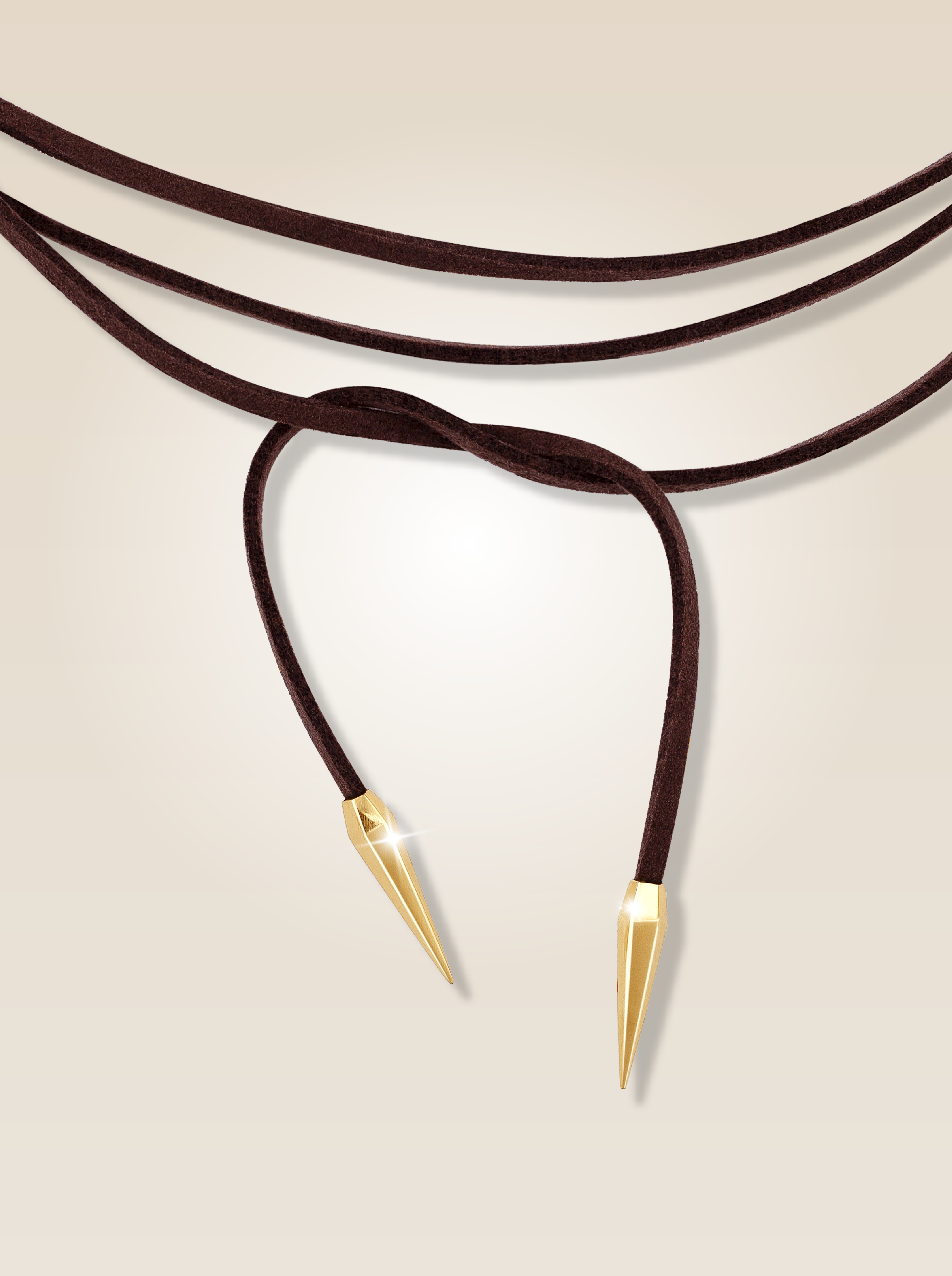 Colar Couro Ponteira Edge