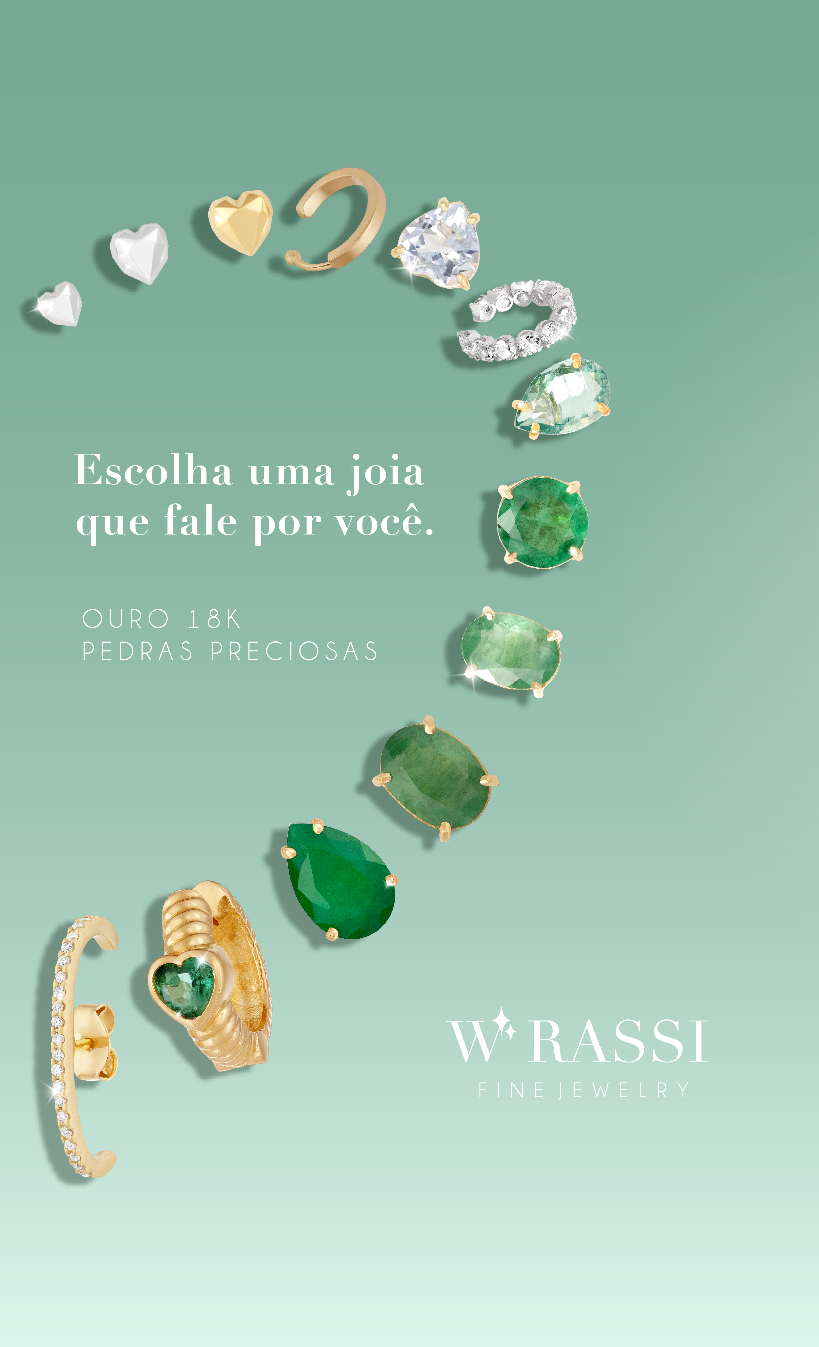 Argola Esmeralda Coração P