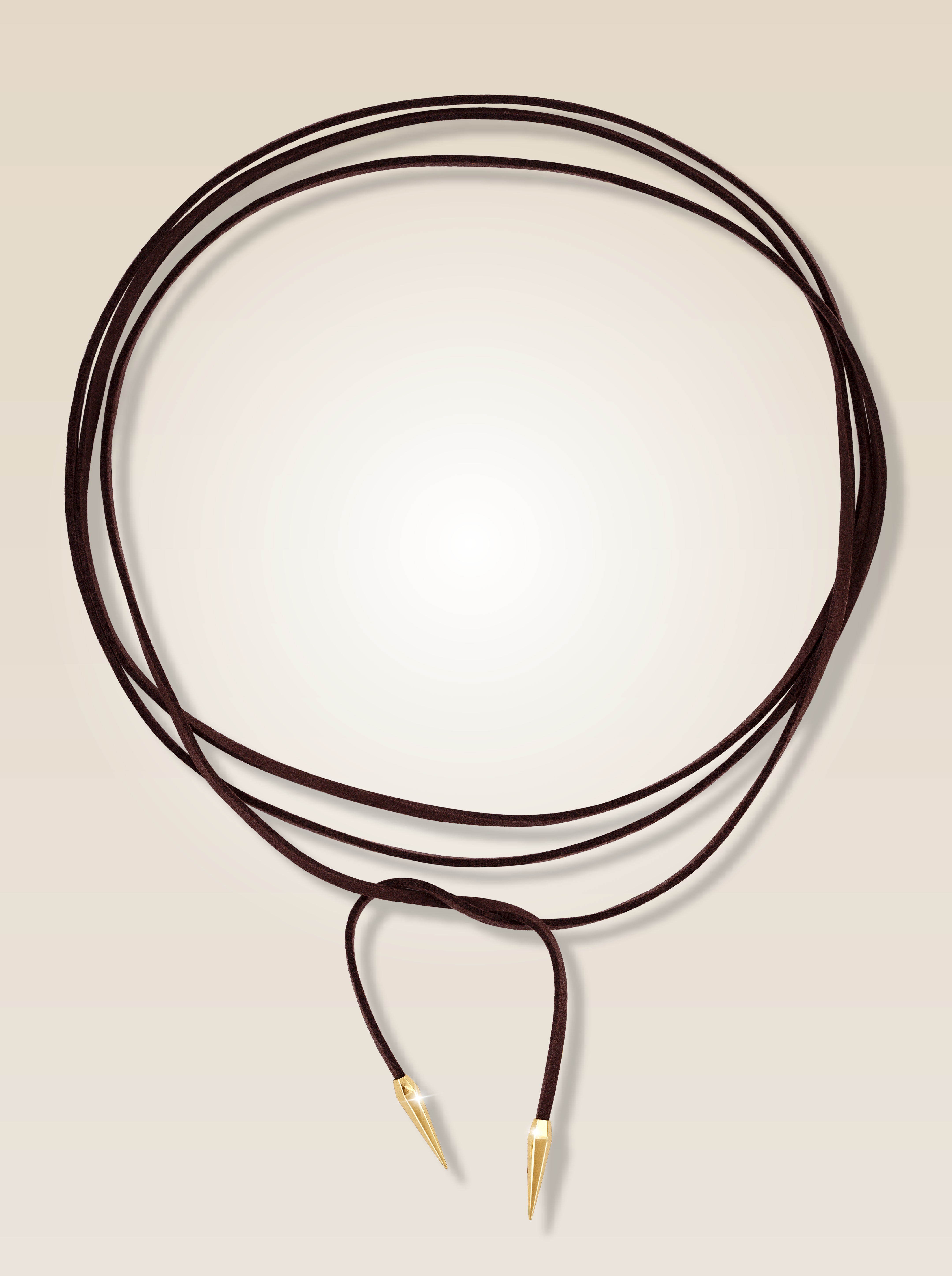 Colar Couro Ponteira Edge