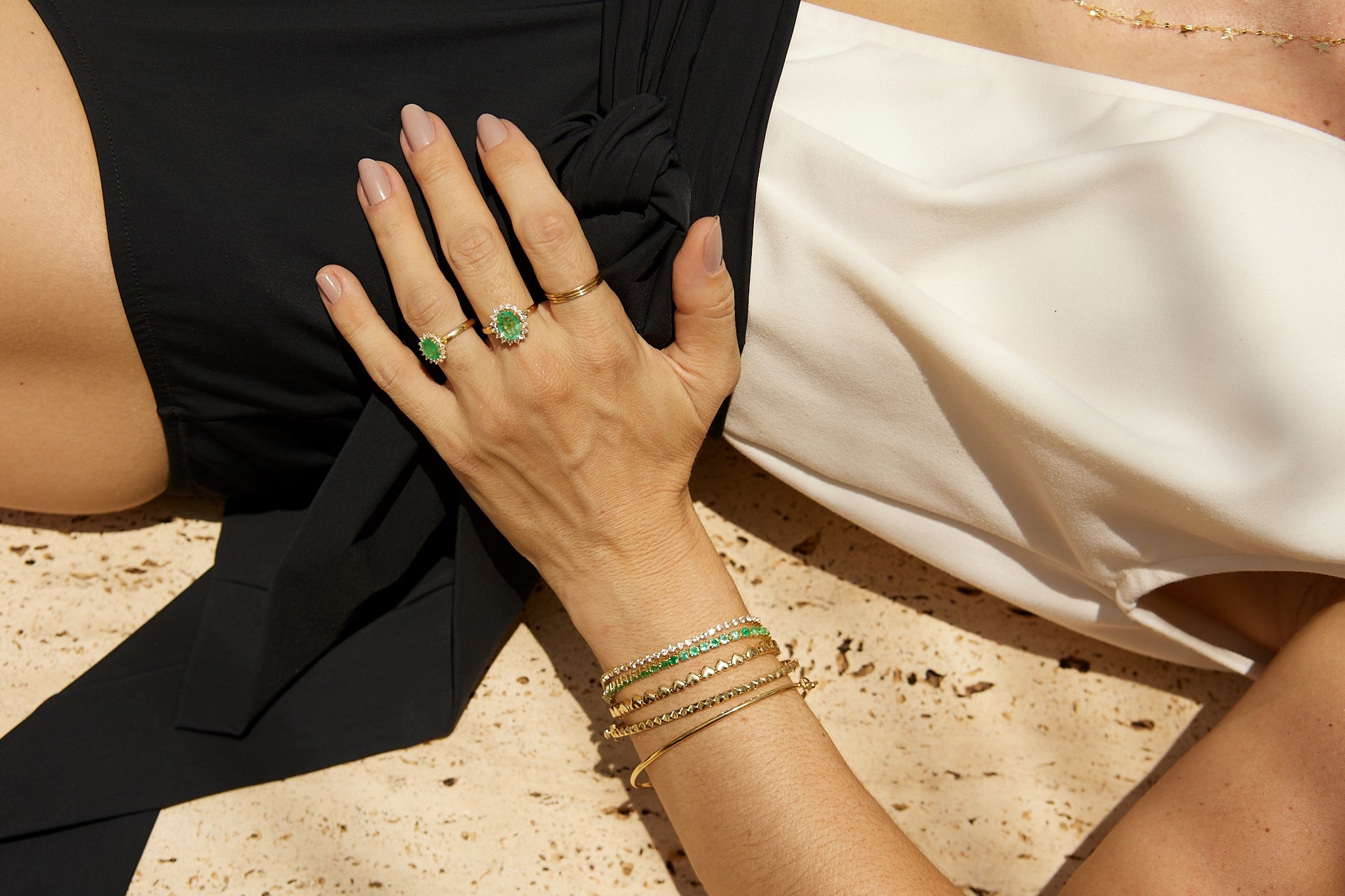 Pulseira Riviera Ouro Amarelo com Topázio Branco