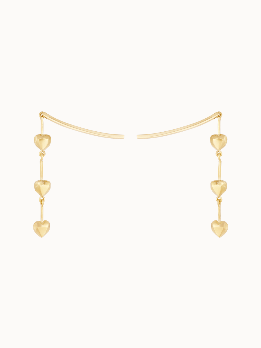 Earcuff Corações Coleção Lapidar PP Liso