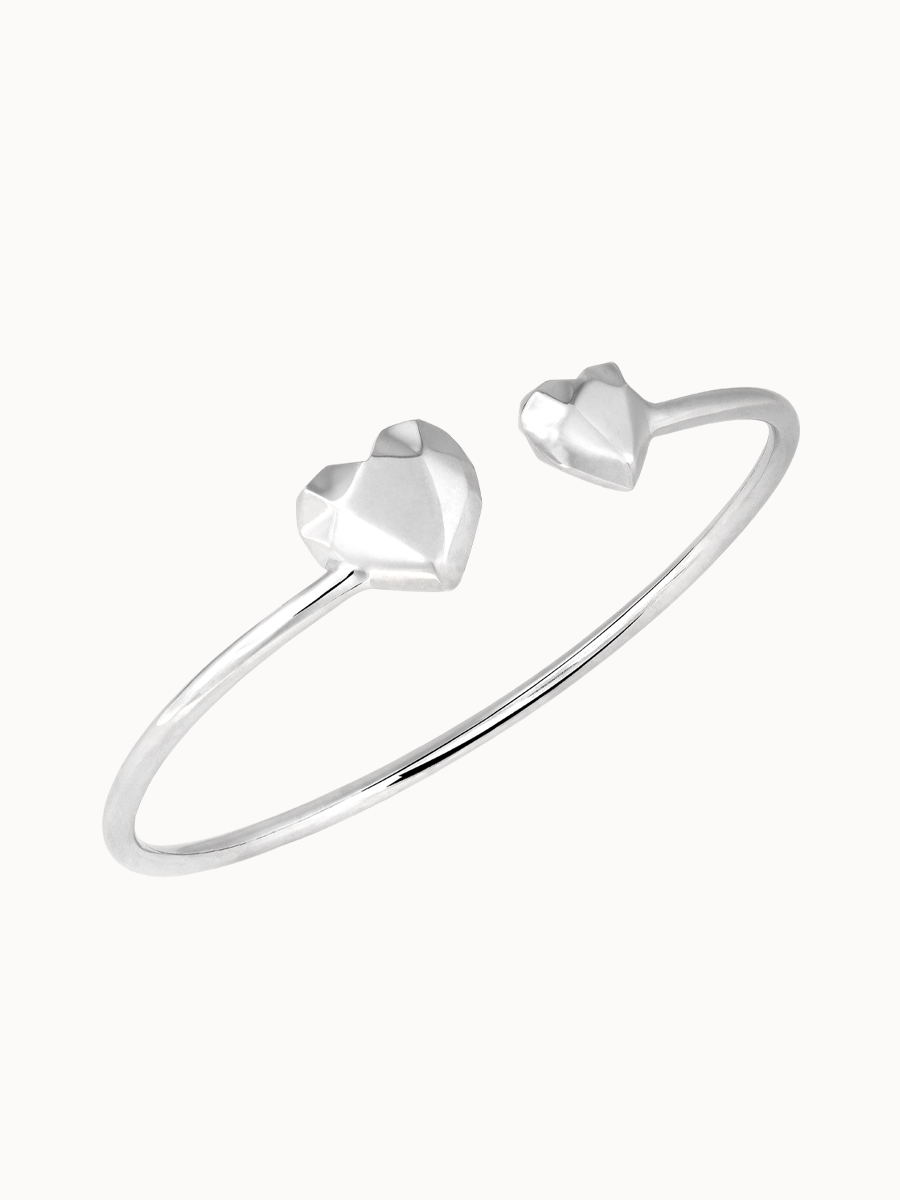 Bracelete Dois Corações Coleção Lapidar