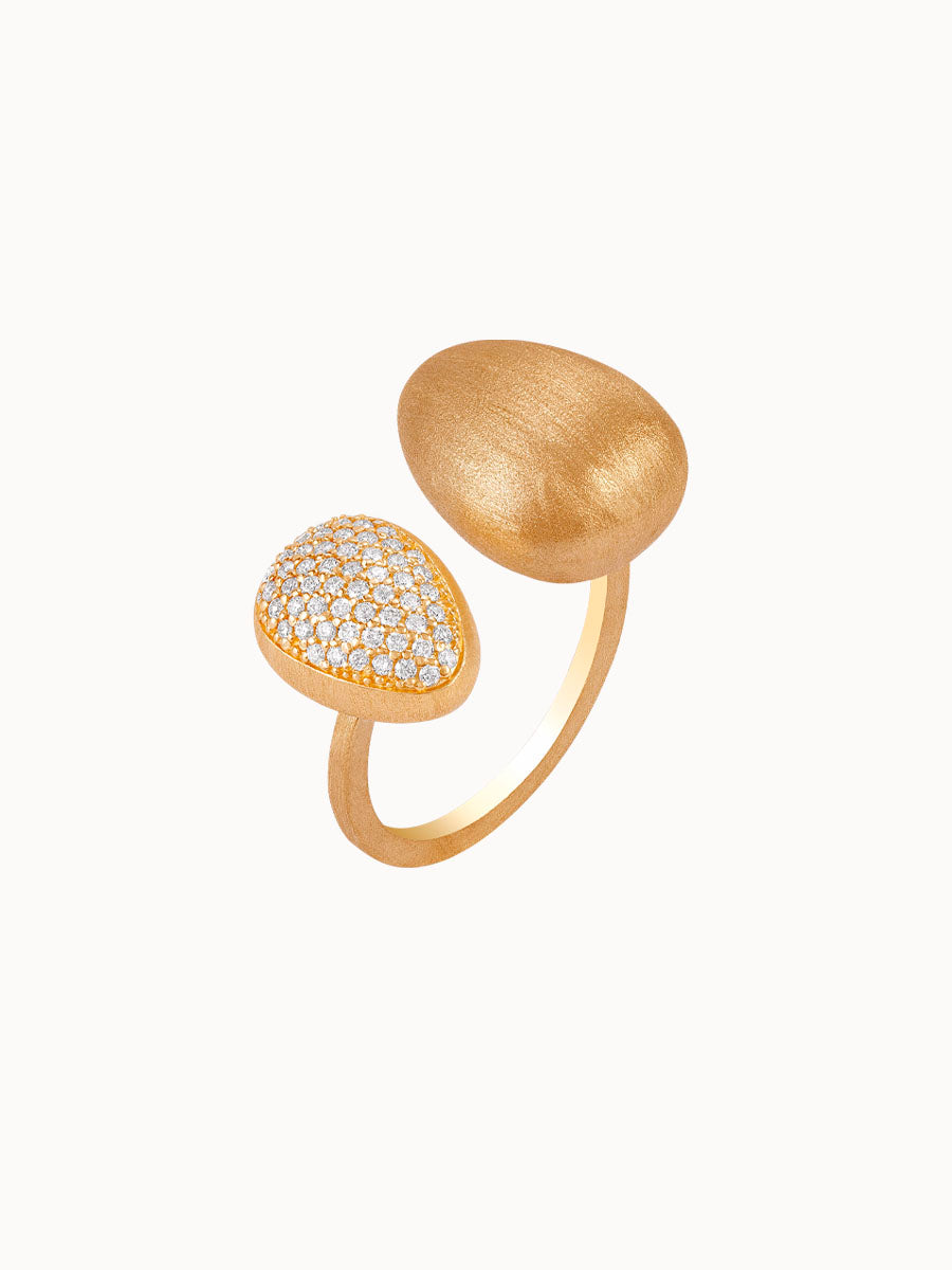 Anel Voluta Duo Pavé