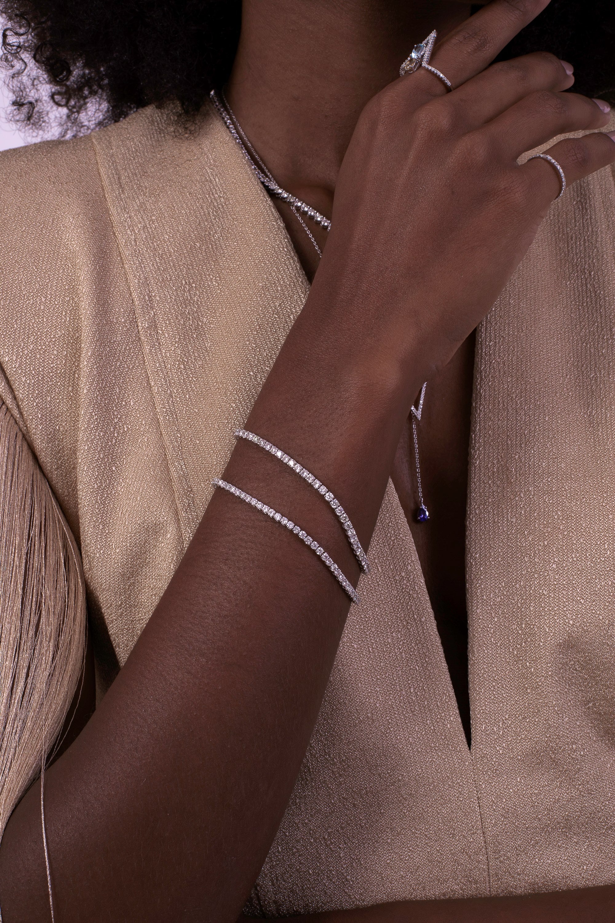 Pulseira Riviera em Ouro Branco 18k com Diamantes, 3,70 cts