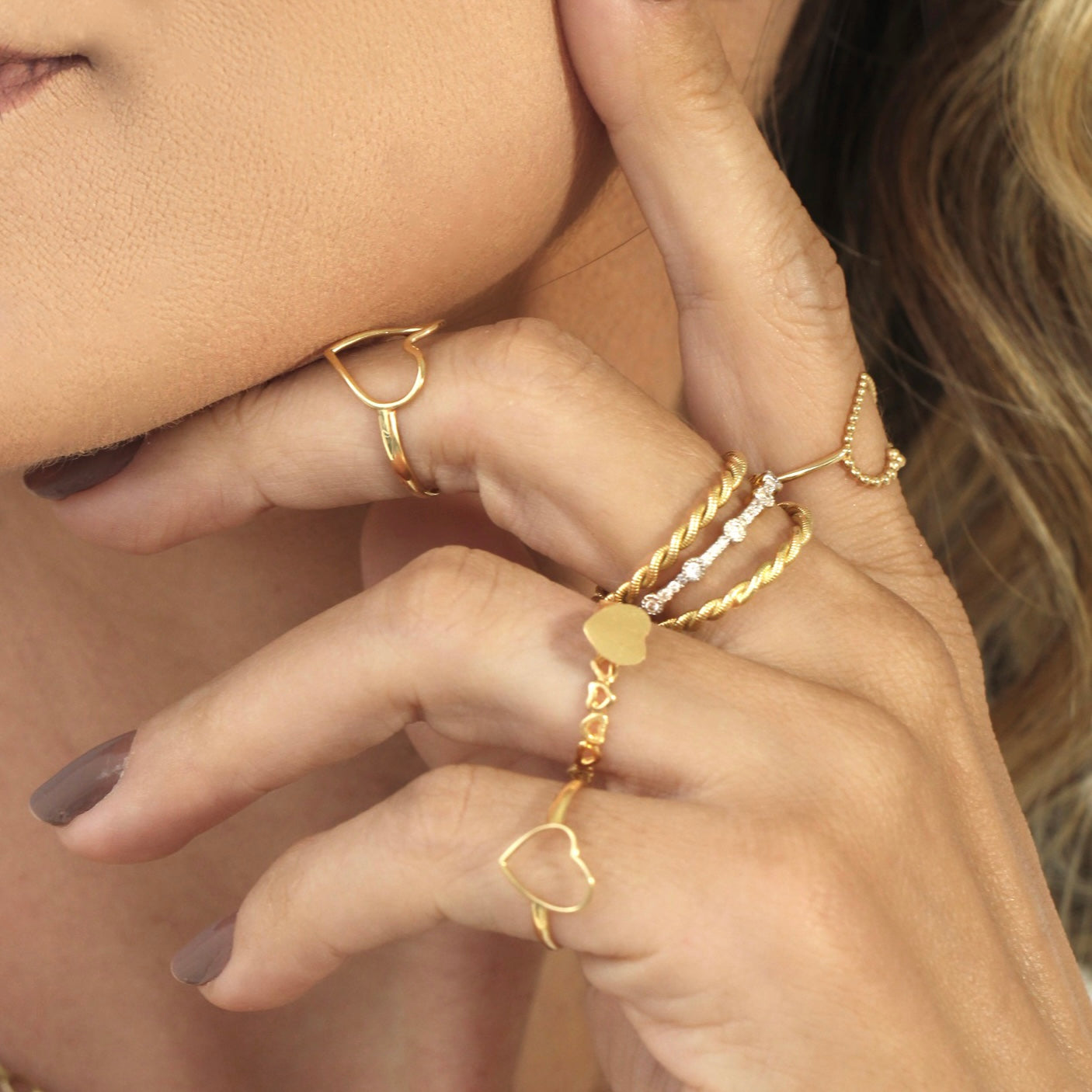 Anel Coração Reluzente