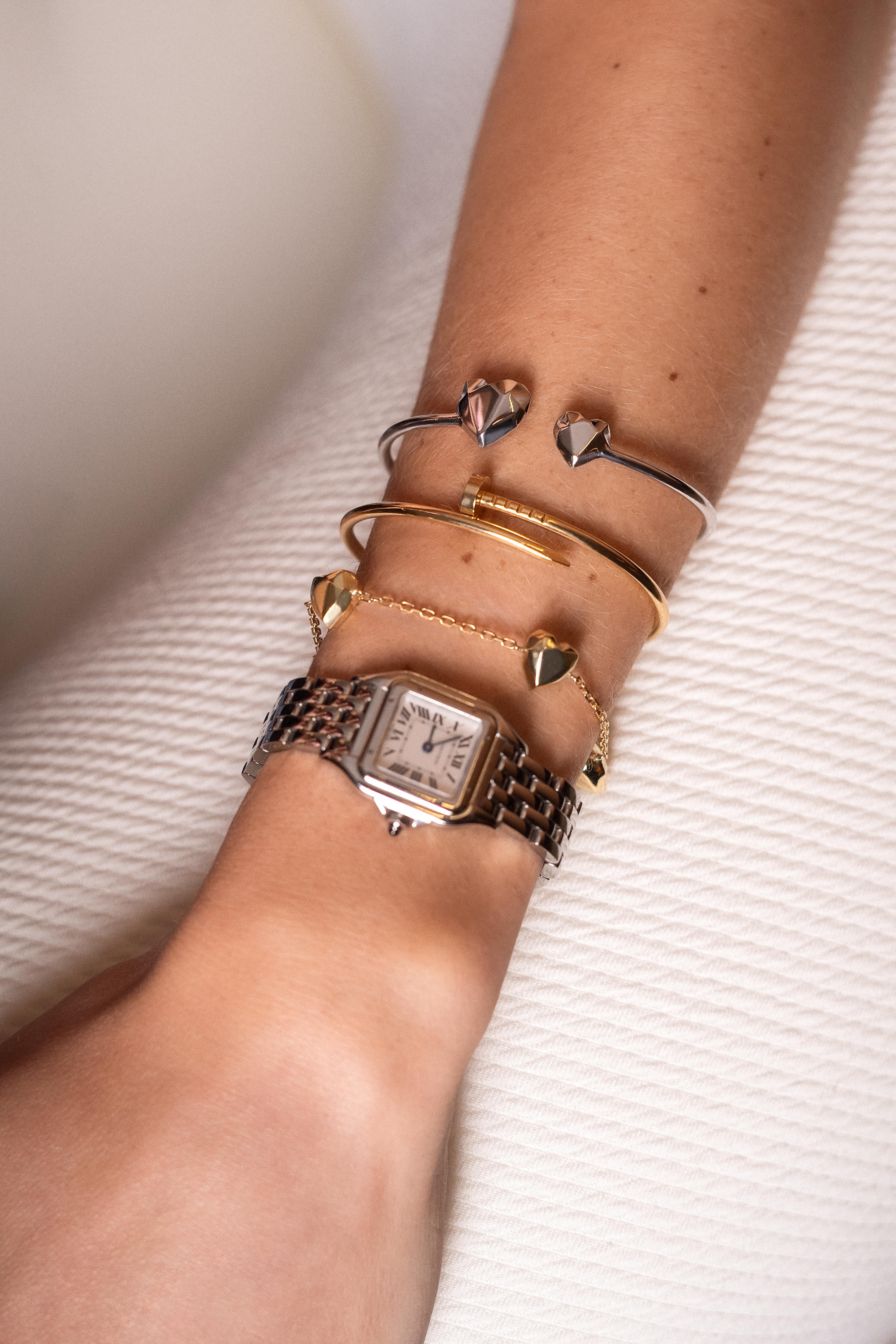 Bracelete Dois Corações Coleção Lapidar