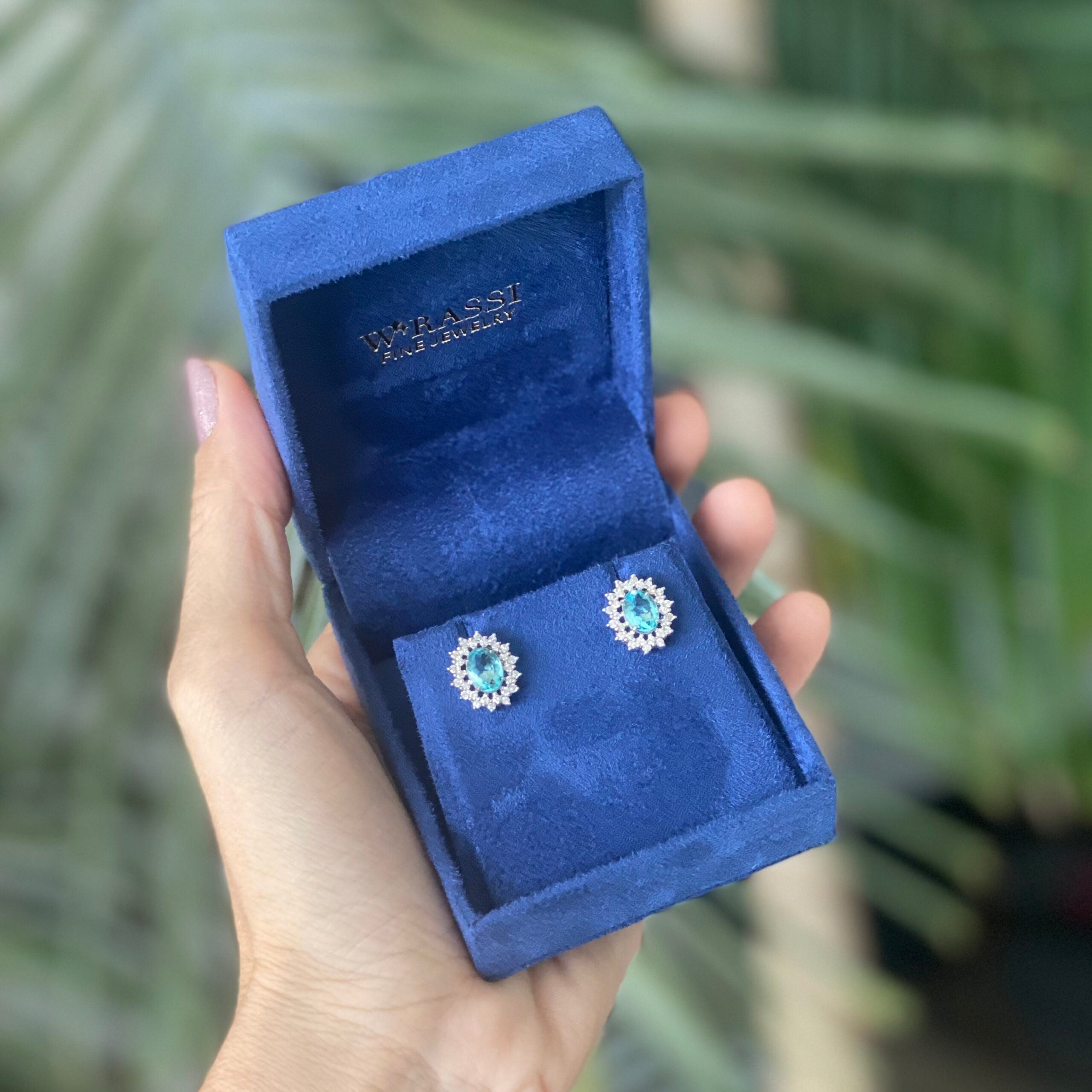 Brinco Apatita Coroado de Diamantes