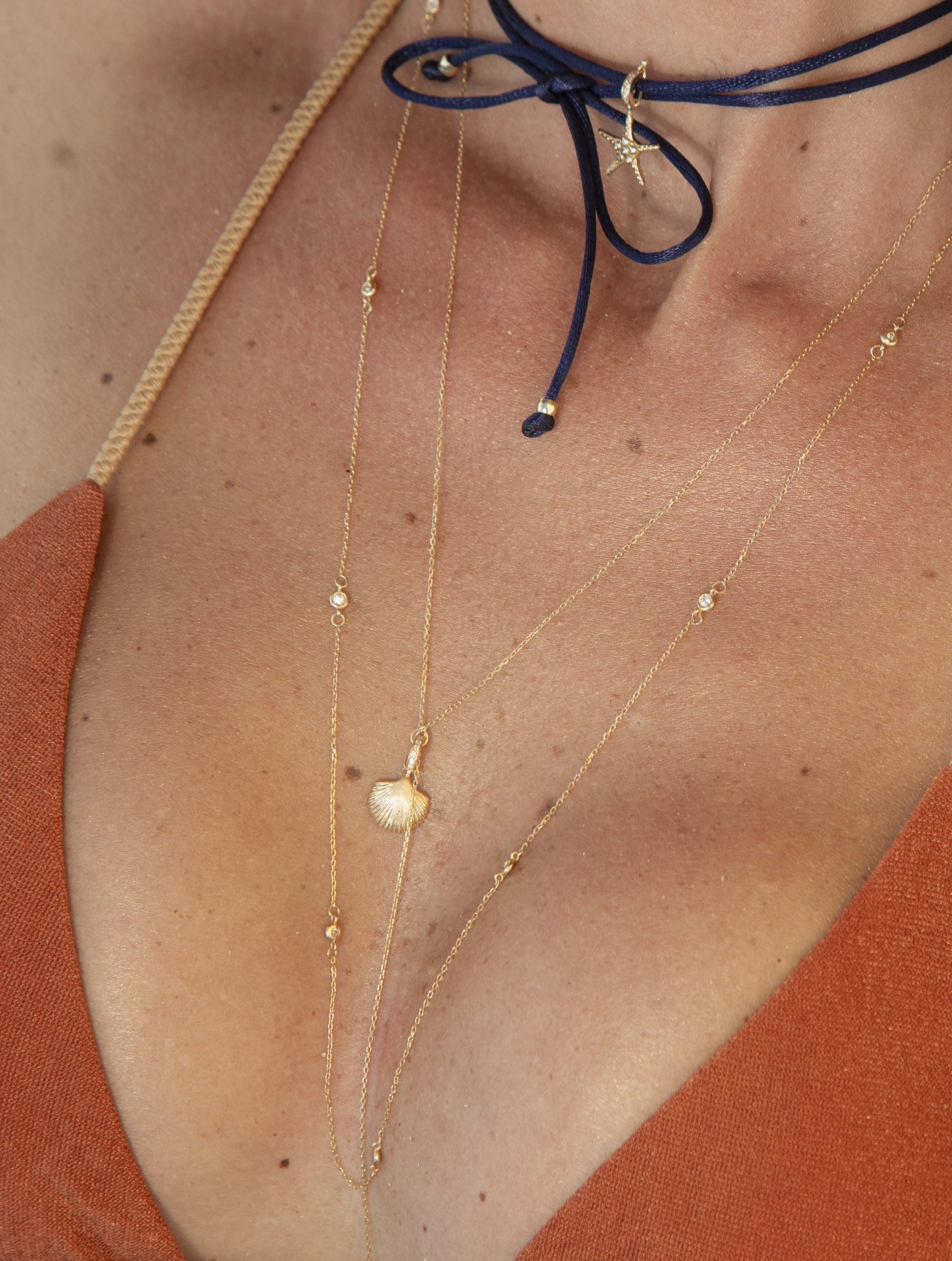 Pingente Concha do Mar com Diamantes