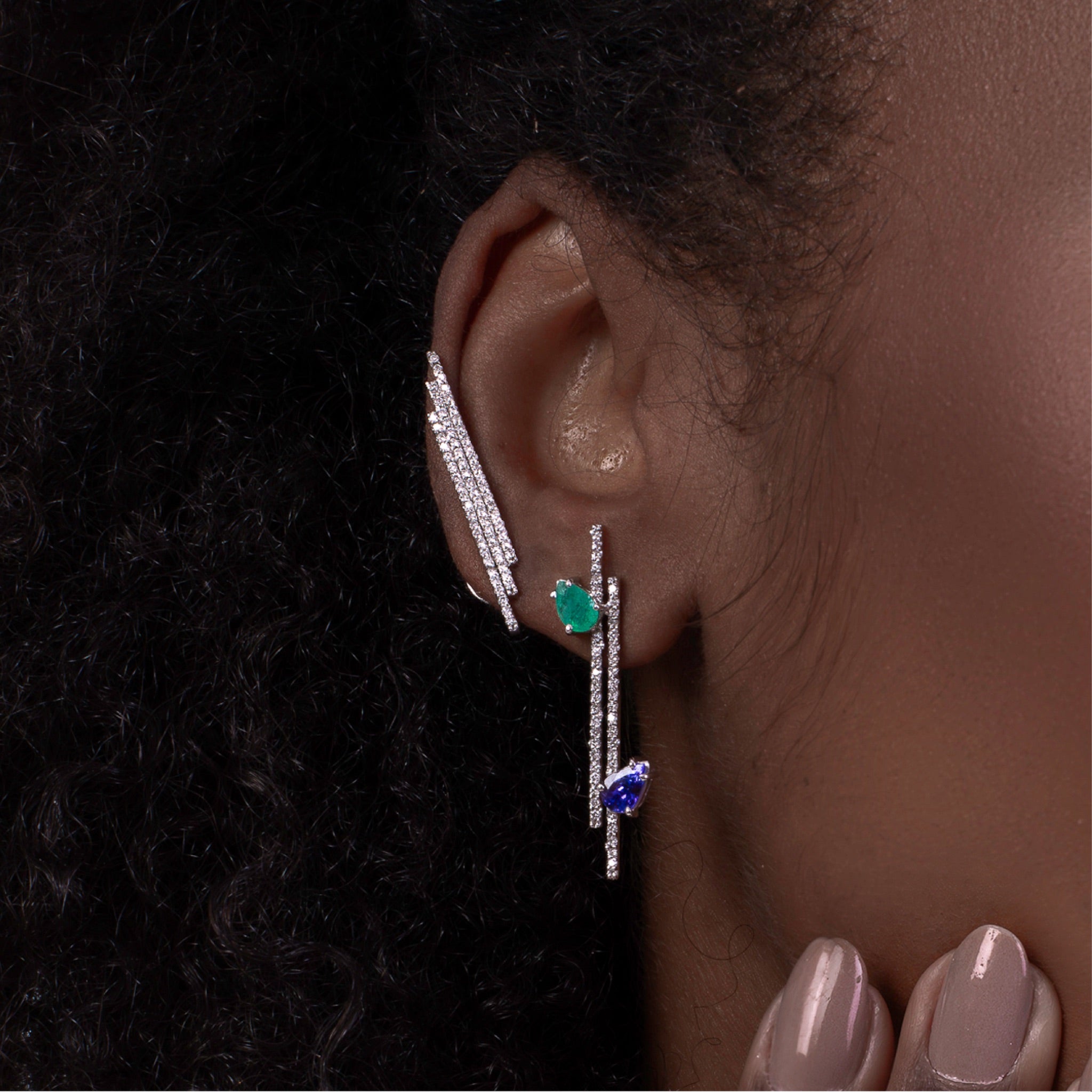 Brinco Manhattan trio coleção art Déco