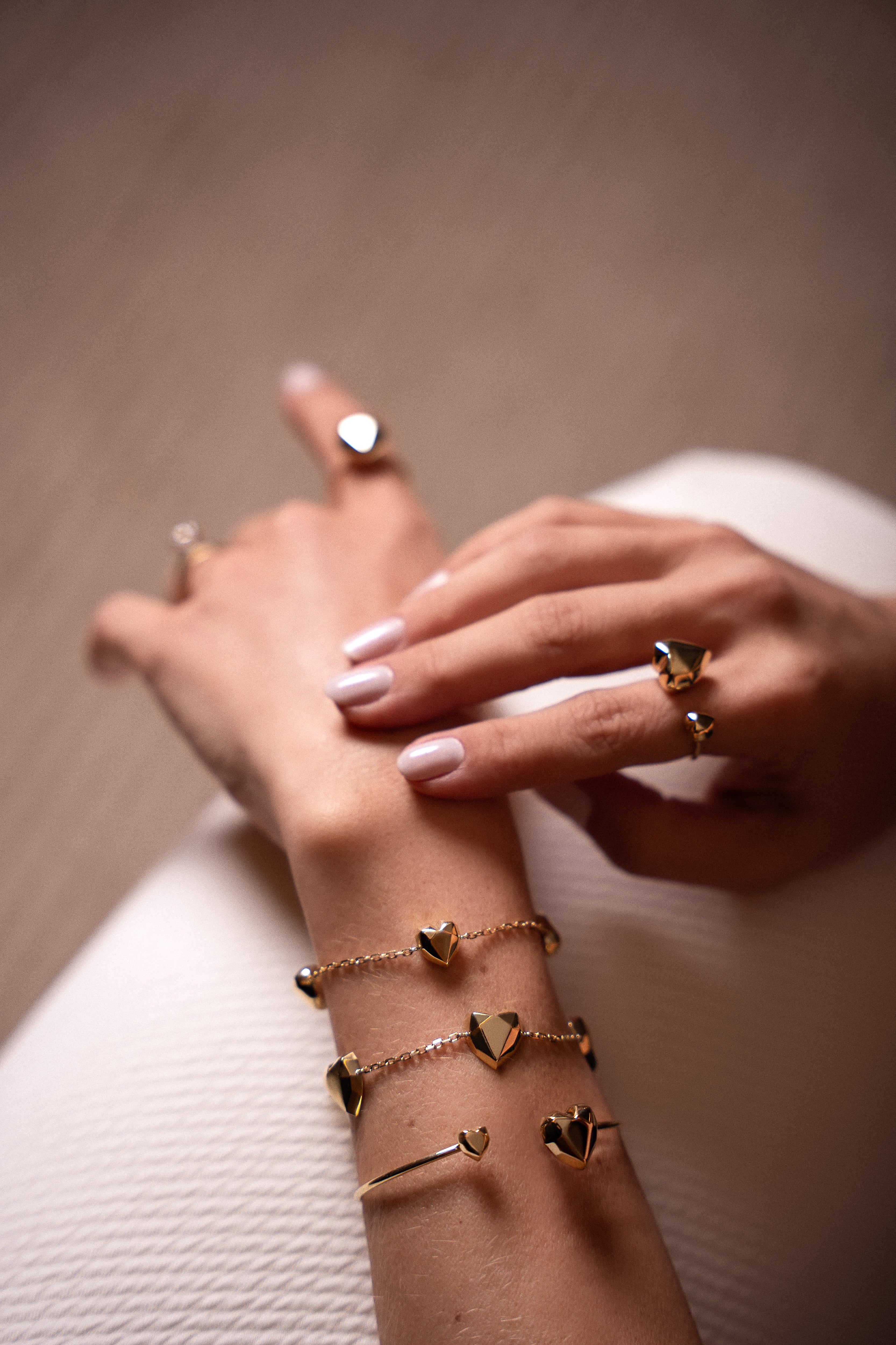 Bracelete Dois Corações Coleção Lapidar