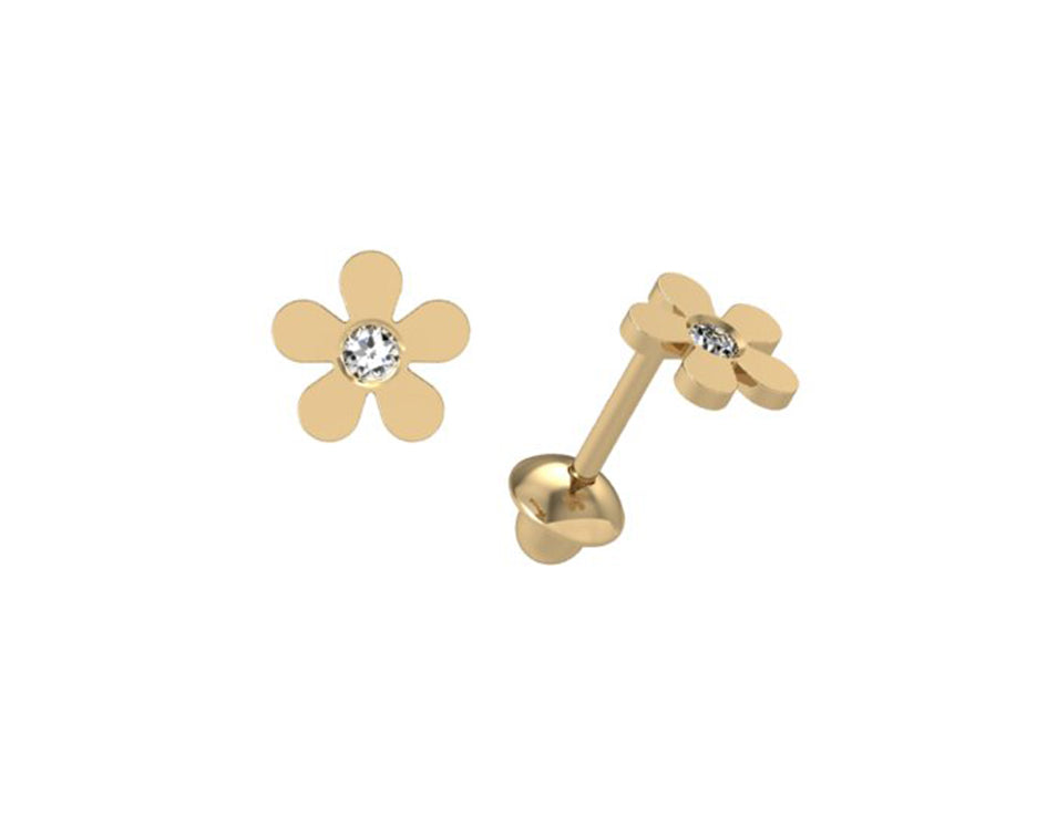 Brinco Flor com Diamante