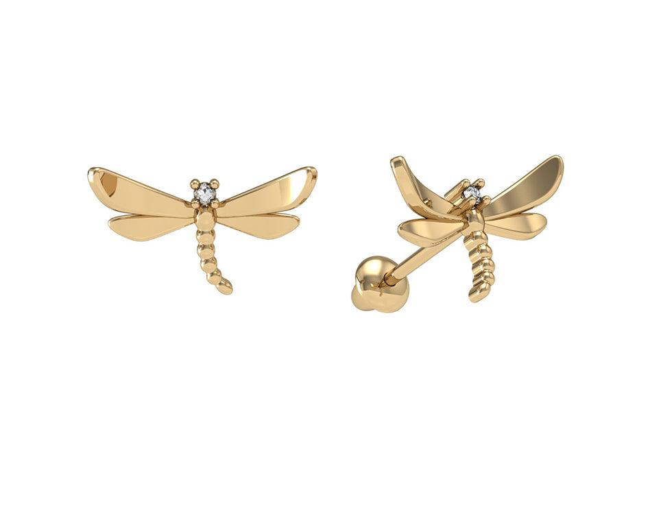 Brinco Libélula com Diamante