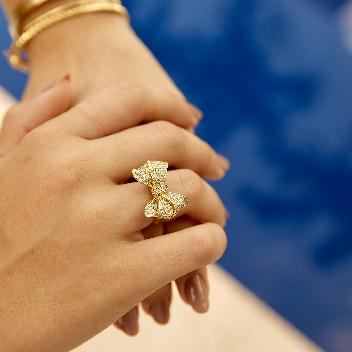 Anel Laço com Diamantes