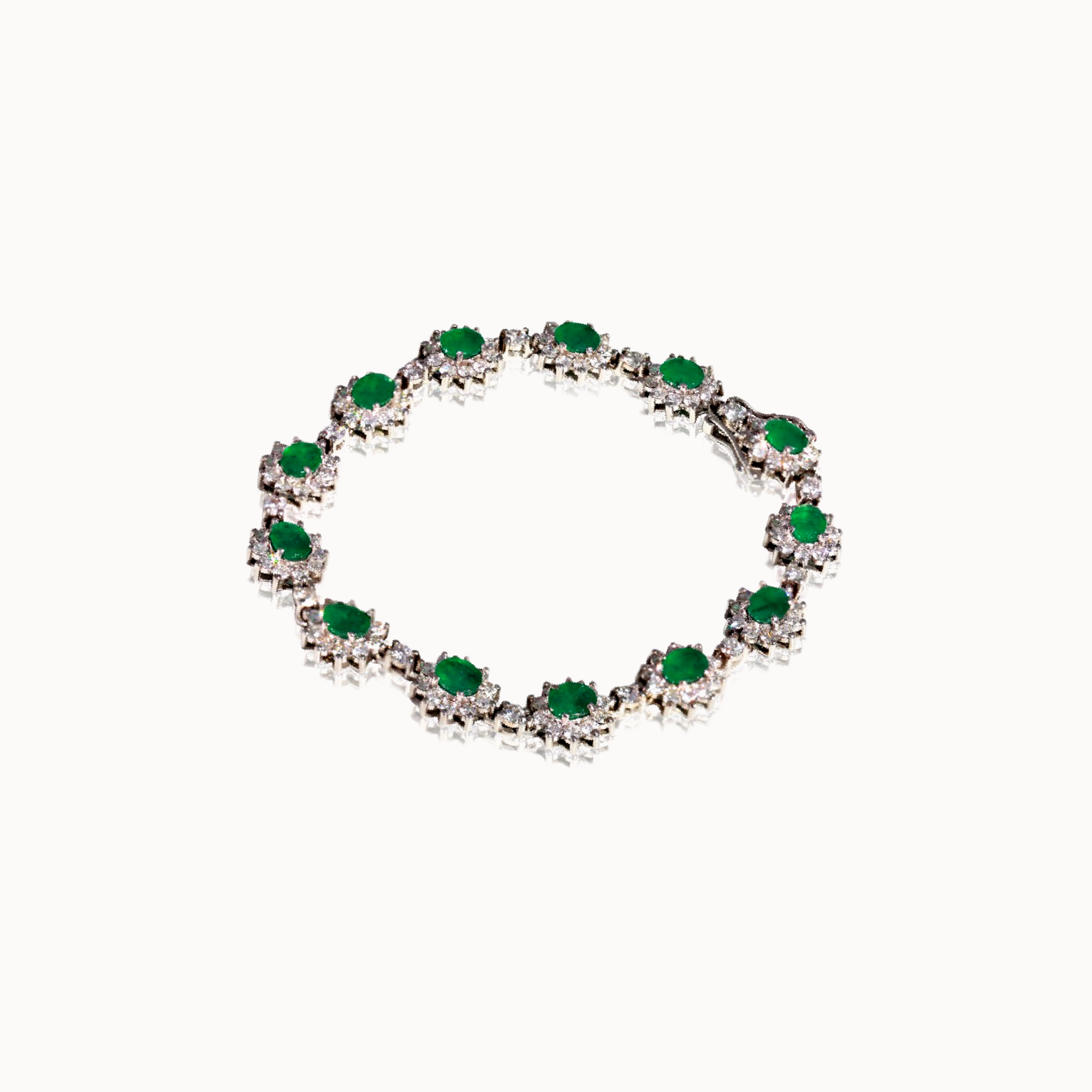 Pulseira Riviera Esmeralda Oval Diamantes