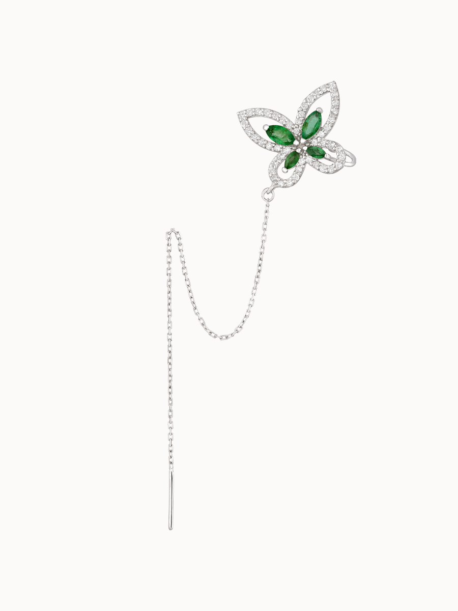 Piercing Butterfly Emerald Chain