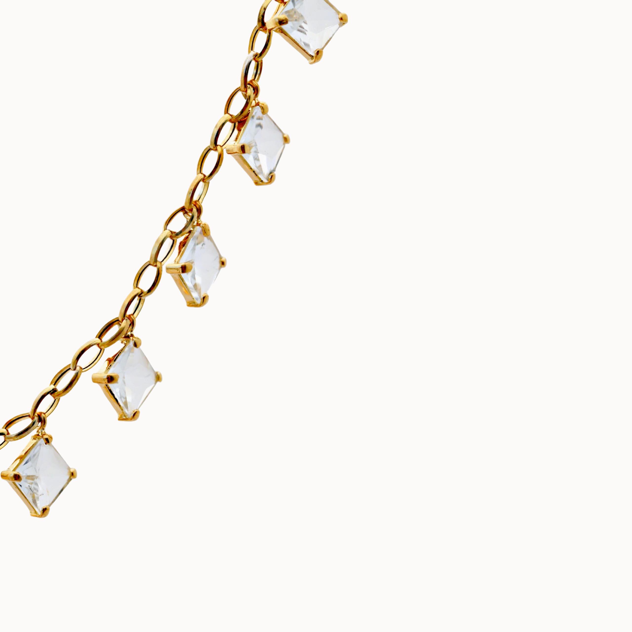 Colar Square Topázio branco