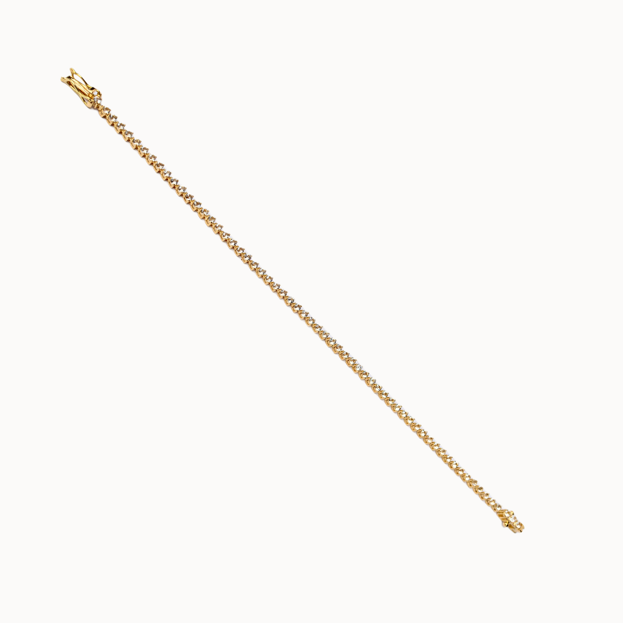 Pulseira Riviera Ouro Amarelo com Topázio Branco