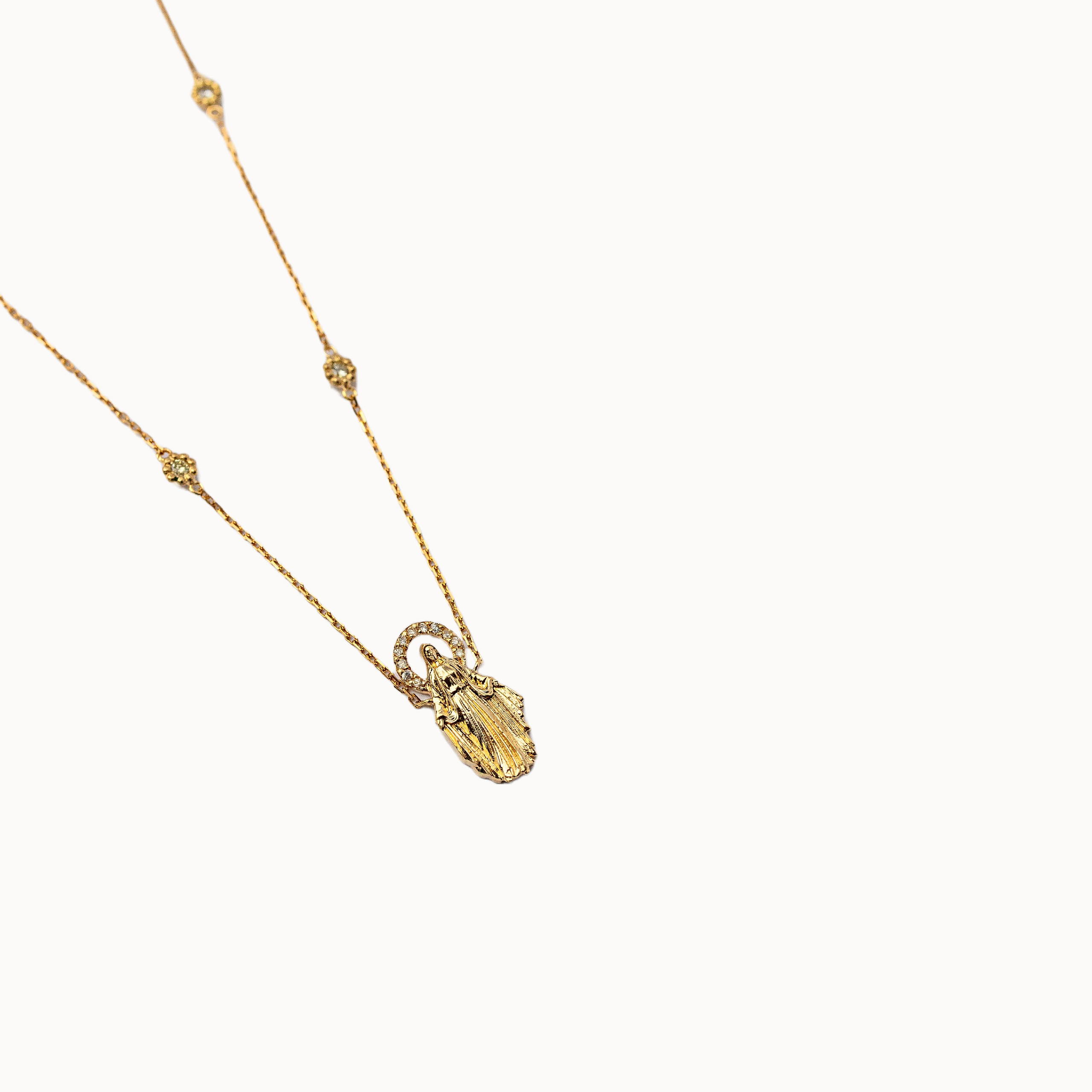 Colar Nossa Senhora das Graças com Coroa de Diamantes