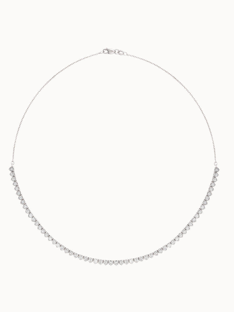 Colar Meia Riviera 4 pts ouro Branco