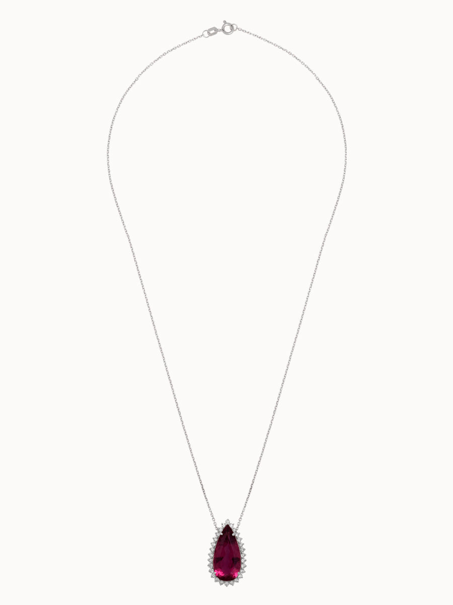 Colar Rubelita Gota Coroado com Diamantes