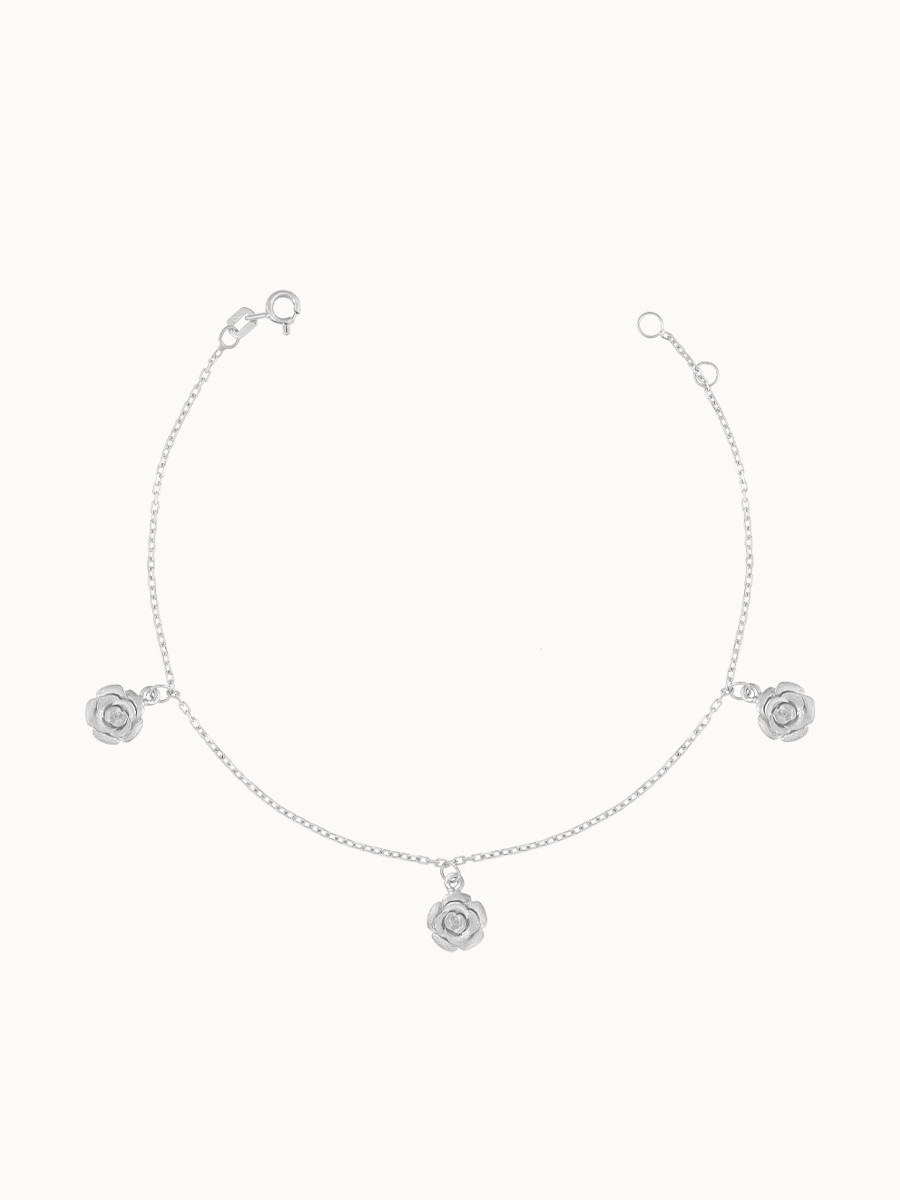 Pulseira Flores Colação Nature Ouro Branco